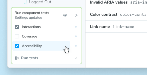 Test widget, expanded, with accessibility checked